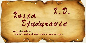 Kosta Đudurović vizit kartica